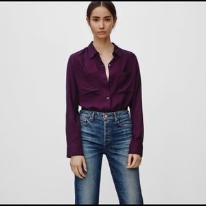 Aritzia Talula Montana Blouse in Mars Red